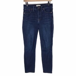 MADEWELL Jeans 9” High Rise Skinny Crop Slim Denim Stretch Dark Wash Size 28